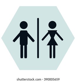 Sign with Toilet, Men, Women 