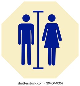 Sign with Toilet, Men, Women