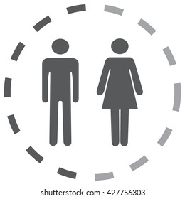 Sign with Toilet, Men, Women