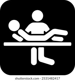 Le signe des toilettes avec lit d'allaitement isolé sur fond blanc