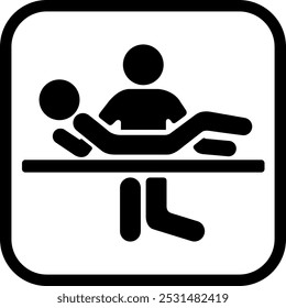 Le signe des toilettes avec lit d'allaitement isolé sur fond blanc
