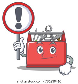 With sign tool box character cartoon
