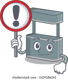 With sign trade stand isolated in the cartoon