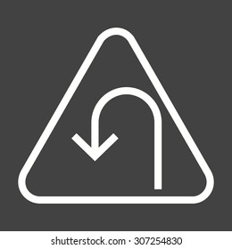 Sign, traffic, bend icon vector image. Can also be used for traffic signs. Suitable for web apps, mobile apps and print media.