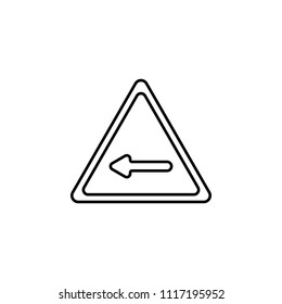 sign traffic in left icon. Element of traffic signs icon for mobile concept and web apps. Thin line sign traffic in left icon can be used for web and mobile on white background