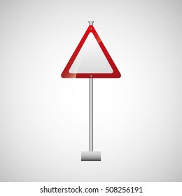 sign traffic white and red triangle design vector illustration eps 10