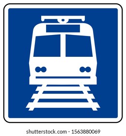 A Sign To The Train Station Symbol, Vector Illustration, Isolate On White Background Label. EPS10