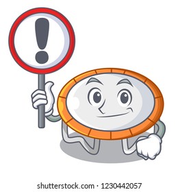 With sign trampoline jumping shape cartoon realistic icon