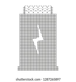 Sign transformer box, black on a white background, squares, vector