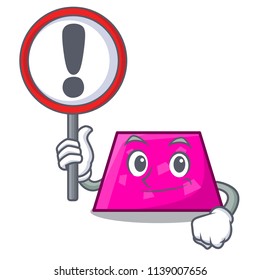 With sign trapezoid character cartoon style