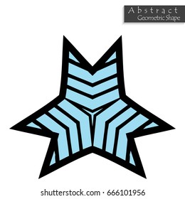 Sign with trefoil.Abstract geometric shape roughly hand drawn. Striped symmetrical geometrical symbol. Vector icon isolated on white. Tribal ethnic pattern design element.