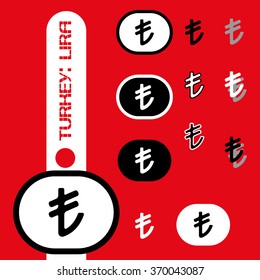 Sign Turkish Lira.
Graphical representation of the currency symbol, simple, symbolic image.