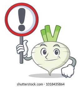 With sign turnip character cartoon style