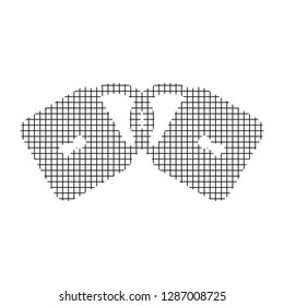 Sign two padlocks, black on a white background, squares, vector