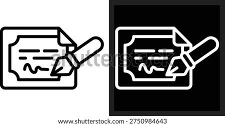sign Two-tone version in black and white background