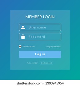 Sign in UI and UX for web log in vector design template