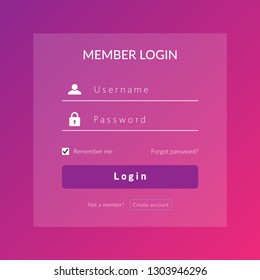 Sign in UI and UX for web log in vector design template