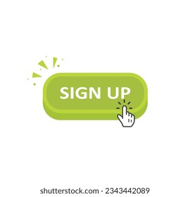Sign Up! 3D button isolated on White background 