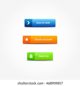 Sign Up, Create Account & Register Web Buttons