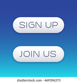 sign up, join us modern buttons for web, vector illustration