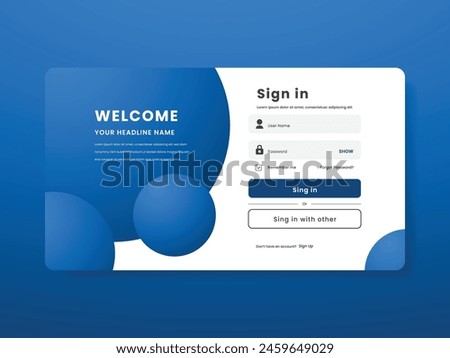 sign in user interface ui page banner design layout