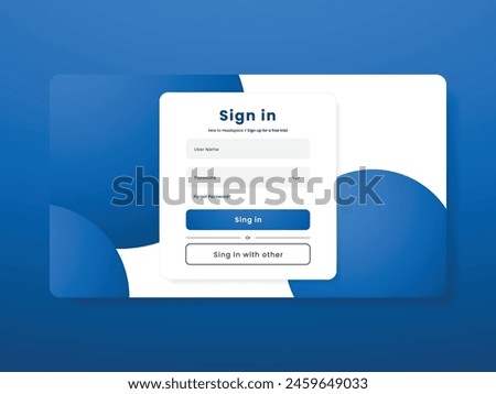 sign in user interface ui page banner design layout