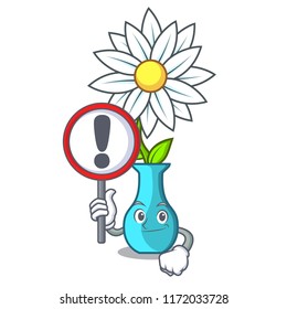 With sign vase with bouquet of beautiful cartoon