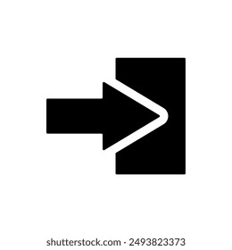 sign in vector icon, right arrow symbol. design isolated on white background, simple and modern ui design concept.