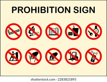 signo de vector de prohibición, ilustración de concepto de logotipo, elementos de diseño gráfico, ilustración de vector