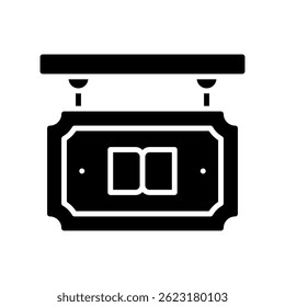 Sign Vector for Store Label and Advertising Display. Shop signage illustration. Promotion and business icon for visibility. Glyph Icon