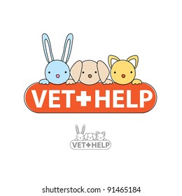 The sign of veterinary care. Vet-help. Vector symbol.