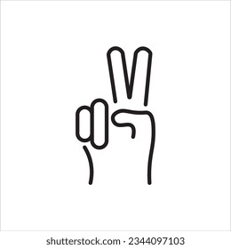 sign of victory or peace icon vector illustration symbol