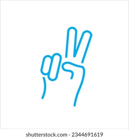 signo de victoria o símbolo de la ilustración del vector de la paz