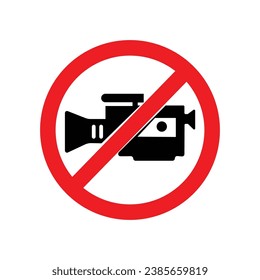 sign video recording prohibited vector 