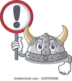 With sign viking helmet isolated with the character