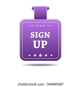 Sign Up Violet Vector Icon Design