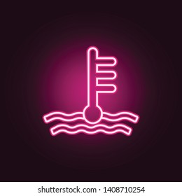 sign of warm-up temperature neon icon. Elements of web set. Simple icon for websites, web design, mobile app, info graphics