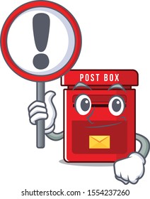 with sign warning happy mailbox in with cartoon cute