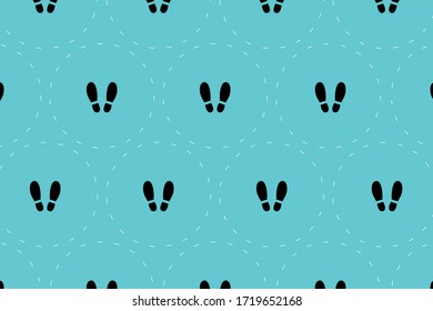 Sign for warning to keep distance between each other. Footprint symbol with text. Logo for remind social distancing for good health. Icon vector illustration