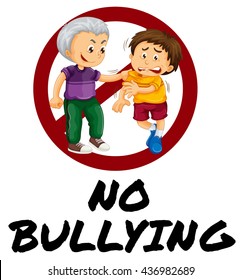 Sign Warning For No Bullying Illustration