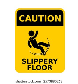 sign warning slippery floor, watch out for slipping
