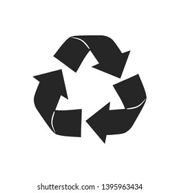 Sign waste processing. The universal recycling symbols. International recycling symbol. Vector illustration on a white background.