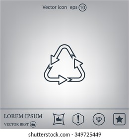 sign waste processing, web icon. vector design
