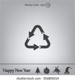 Sign waste processing, web icon. Vector design