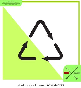 sign waste processing, web icon. 