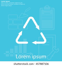 sign waste processing, web icon. 