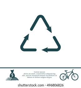 sign waste processing, web icon. 
