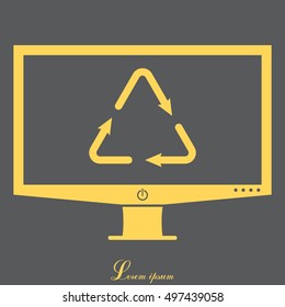 sign waste processing, web icon. 