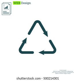 sign waste processing, web icon. 