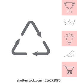 sign waste processing, web icon. 